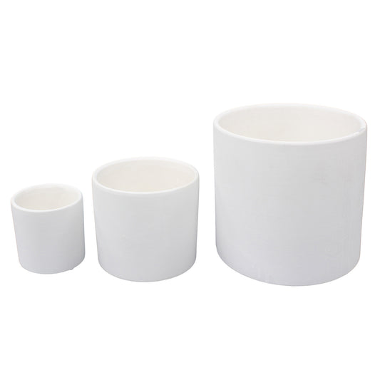 Matte white Cylinder Pot