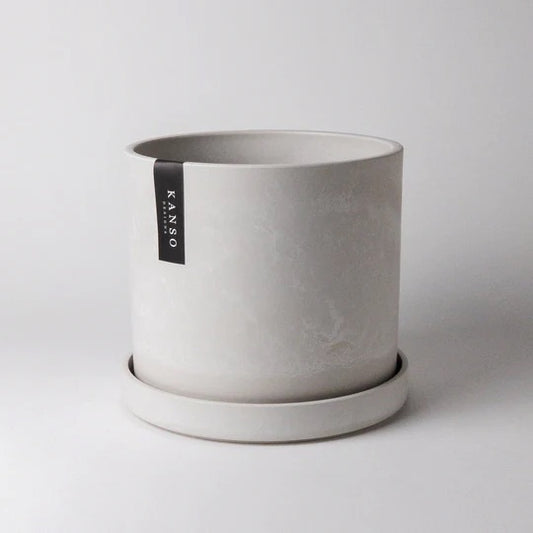 Stone Color Kanso Planter and Saucer